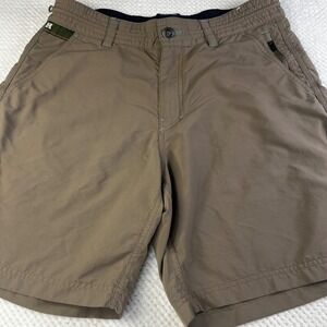 Howler Brothers Horizon Hybrid Shorts Mens 34 Brown Nylon Ripstop Fishing Hiking